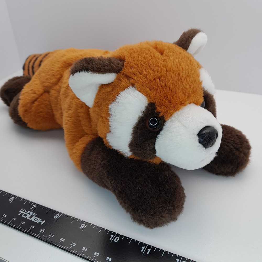 FAO Schwarz Red Panda Plush Stuffed Animal Orange Brown Striped Tail 14 Inch
